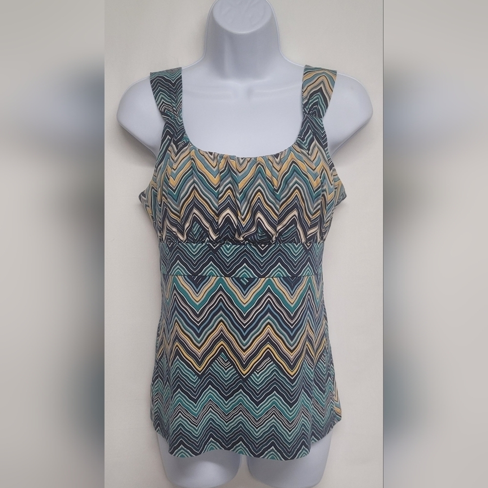 Ann Taylor Sleeveless Top S Ruched Gathered Bust Stretch